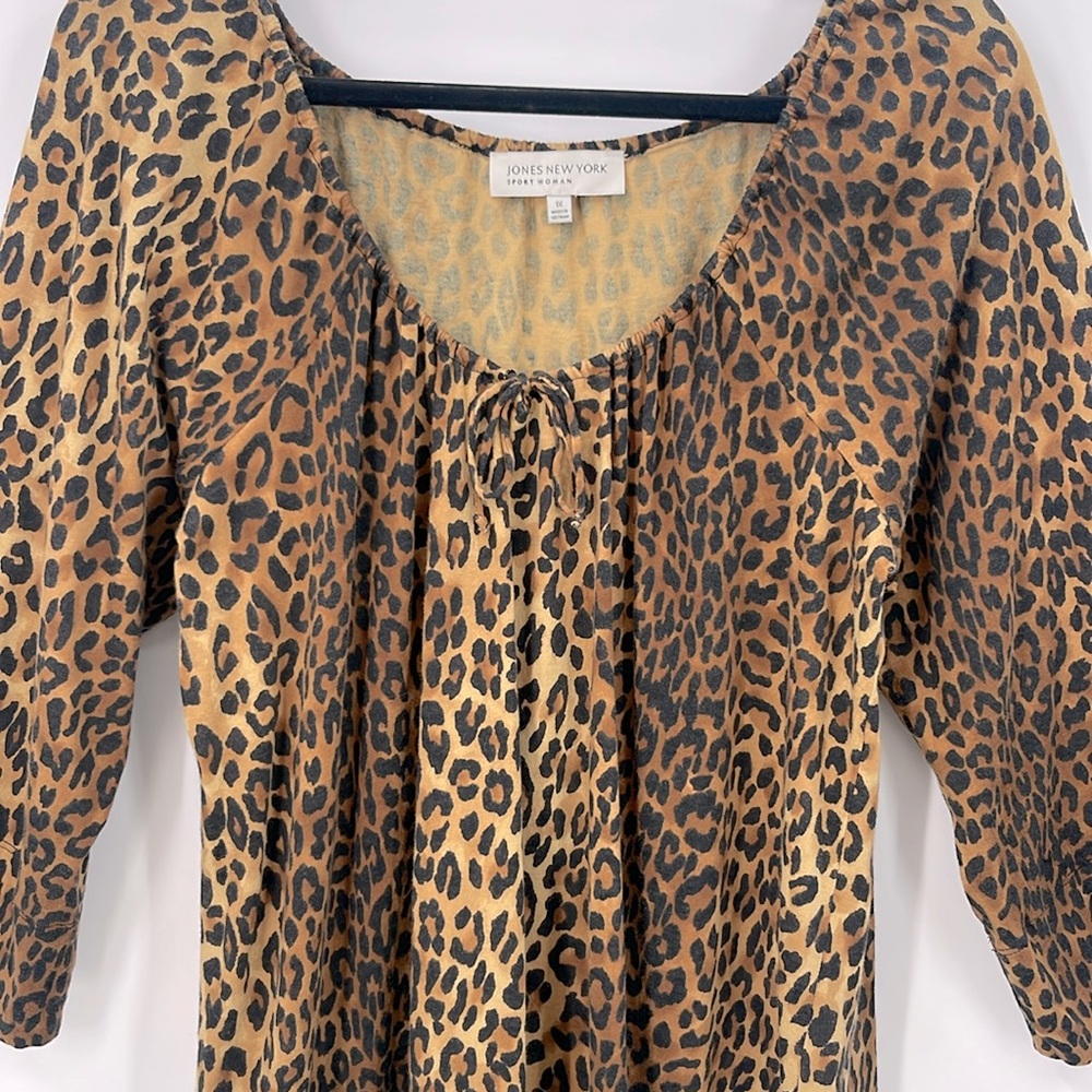 JONES NEW YORK Leopard Top/Tunic - Picture 2 of 3